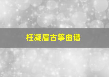 枉凝眉古筝曲谱