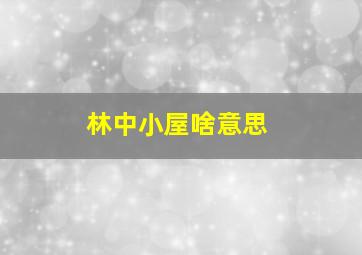 林中小屋啥意思