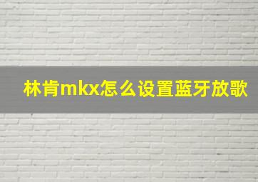 林肯mkx怎么设置蓝牙放歌