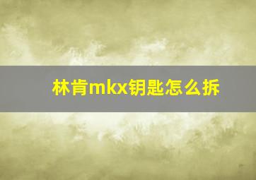 林肯mkx钥匙怎么拆