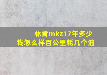 林肯mkz17年多少钱怎么样百公里耗几个油