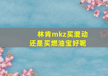 林肯mkz买混动还是买燃油宝好呢