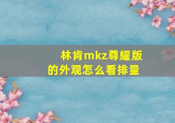 林肯mkz尊耀版的外观怎么看排量