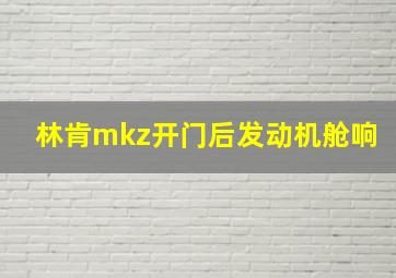 林肯mkz开门后发动机舱响