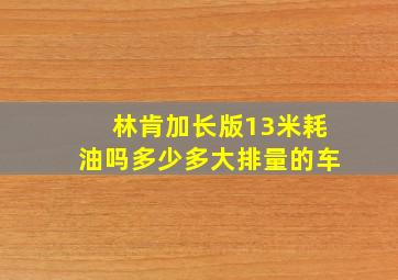 林肯加长版13米耗油吗多少多大排量的车