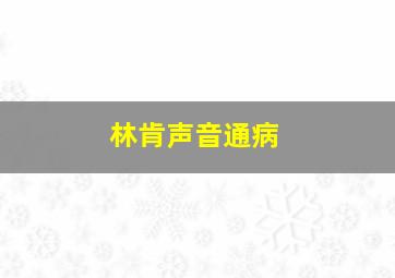 林肯声音通病