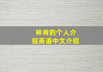 林肯的个人介绍英语中文介绍