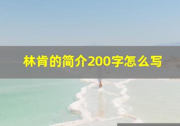 林肯的简介200字怎么写