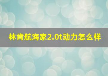 林肯航海家2.0t动力怎么样