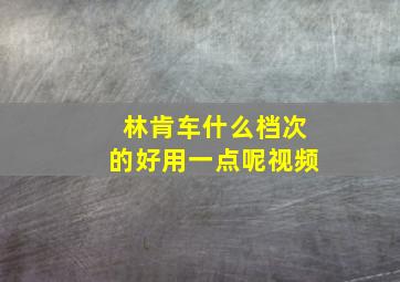 林肯车什么档次的好用一点呢视频