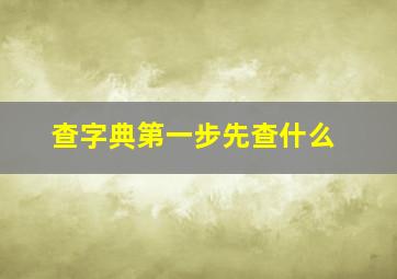 查字典第一步先查什么