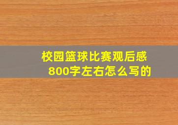 校园篮球比赛观后感800字左右怎么写的