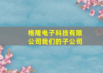 格隆电子科技有限公司我们的子公司