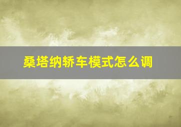 桑塔纳轿车模式怎么调