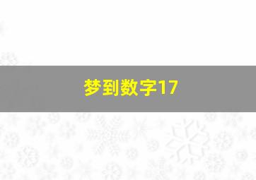 梦到数字17