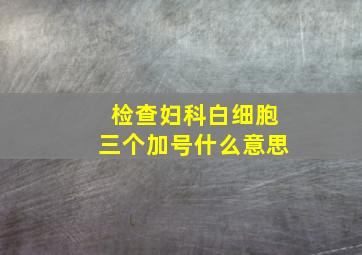 检查妇科白细胞三个加号什么意思