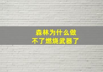 森林为什么做不了燃烧武器了