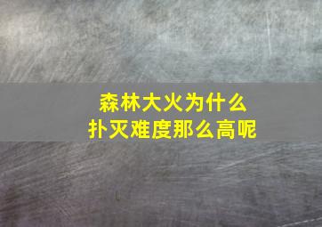 森林大火为什么扑灭难度那么高呢