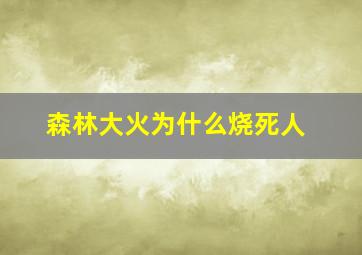 森林大火为什么烧死人