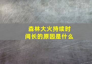 森林大火持续时间长的原因是什么