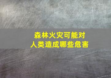 森林火灾可能对人类造成哪些危害