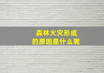 森林火灾形成的原因是什么呢