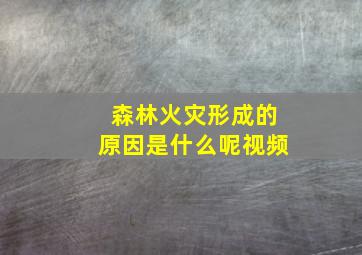 森林火灾形成的原因是什么呢视频