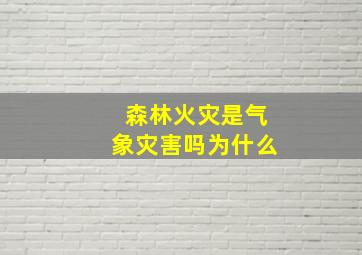 森林火灾是气象灾害吗为什么