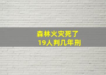 森林火灾死了19人判几年刑