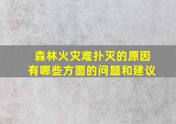 森林火灾难扑灭的原因有哪些方面的问题和建议