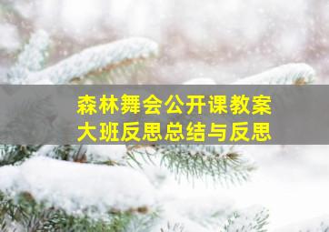 森林舞会公开课教案大班反思总结与反思