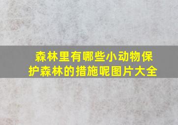 森林里有哪些小动物保护森林的措施呢图片大全