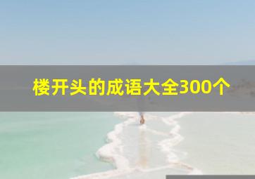 楼开头的成语大全300个