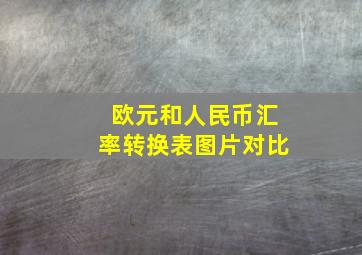 欧元和人民币汇率转换表图片对比