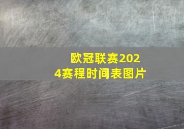 欧冠联赛2024赛程时间表图片