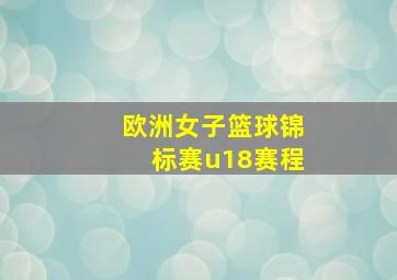 欧洲女子篮球锦标赛u18赛程