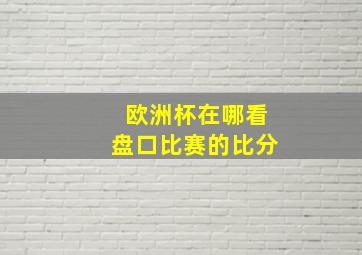 欧洲杯在哪看盘口比赛的比分