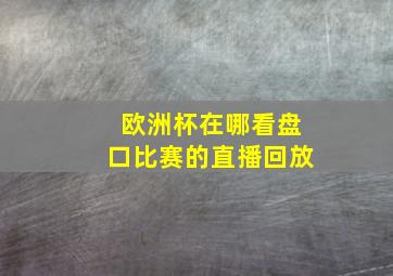 欧洲杯在哪看盘口比赛的直播回放