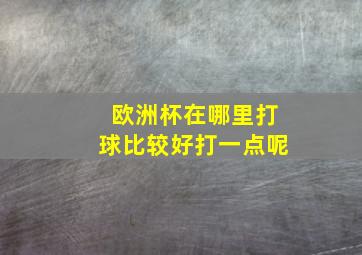 欧洲杯在哪里打球比较好打一点呢