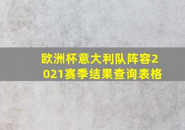 欧洲杯意大利队阵容2021赛季结果查询表格