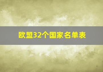 欧盟32个国家名单表