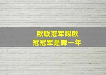 欧联冠军踢欧冠冠军是哪一年