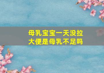 母乳宝宝一天没拉大便是母乳不足吗