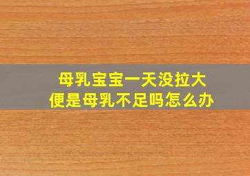 母乳宝宝一天没拉大便是母乳不足吗怎么办