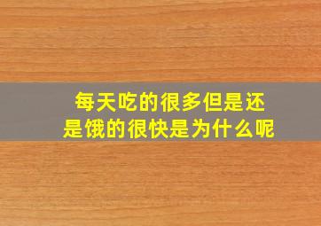 每天吃的很多但是还是饿的很快是为什么呢