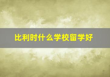 比利时什么学校留学好