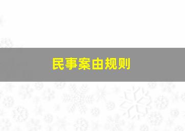 民事案由规则