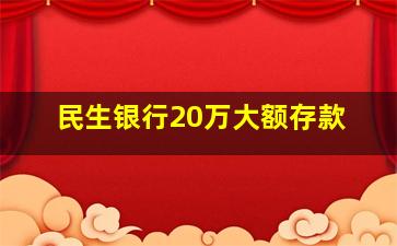 民生银行20万大额存款