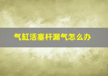 气缸活塞杆漏气怎么办