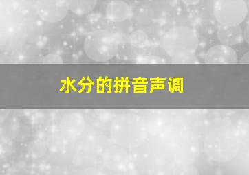 水分的拼音声调